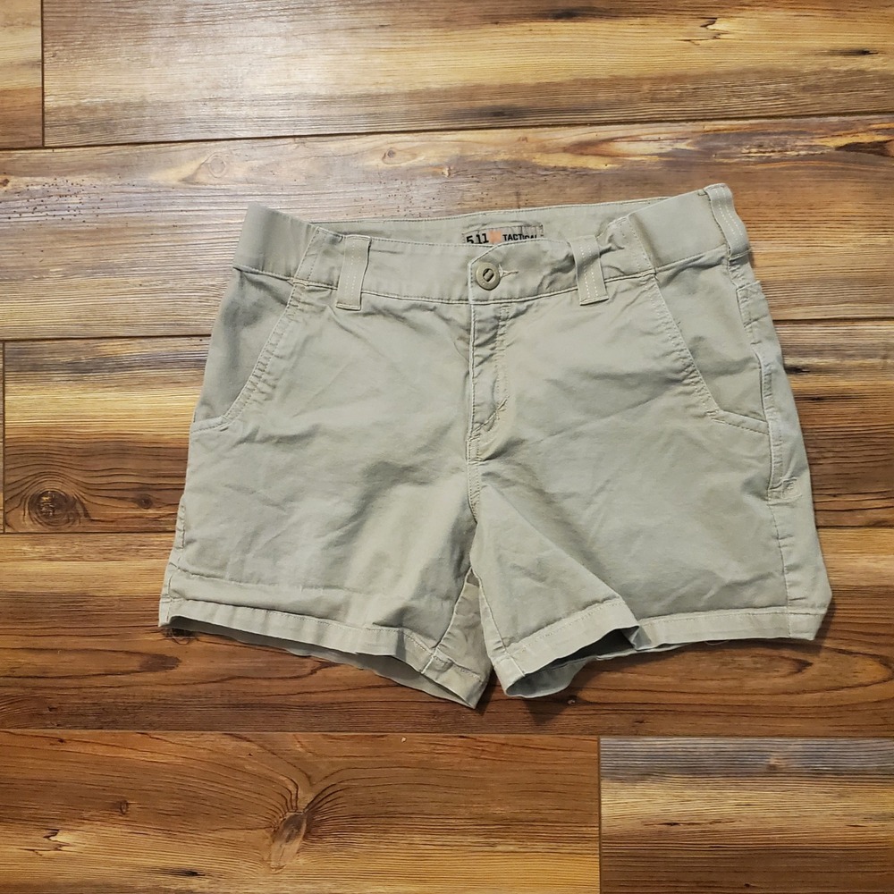 5.11‎ Tactical Shorts Womens Sz 2 Khaki Stretch Outdoor Hiking Utility 63321-055